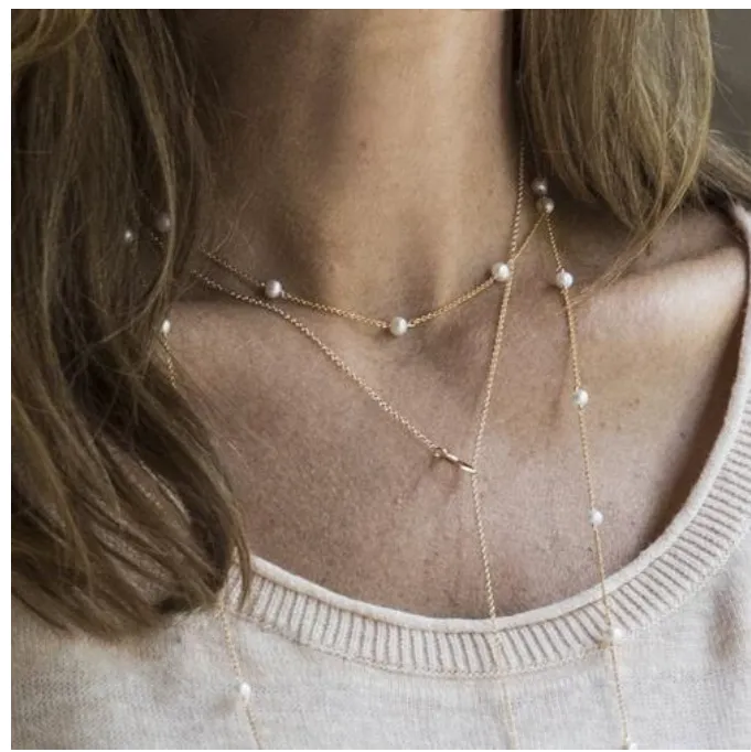 ENewton 15" Choker Simplicity Chain Gold - 4mm Pearl