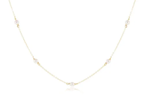 ENewton 15" Choker Simplicity Chain Gold - 4mm Pearl