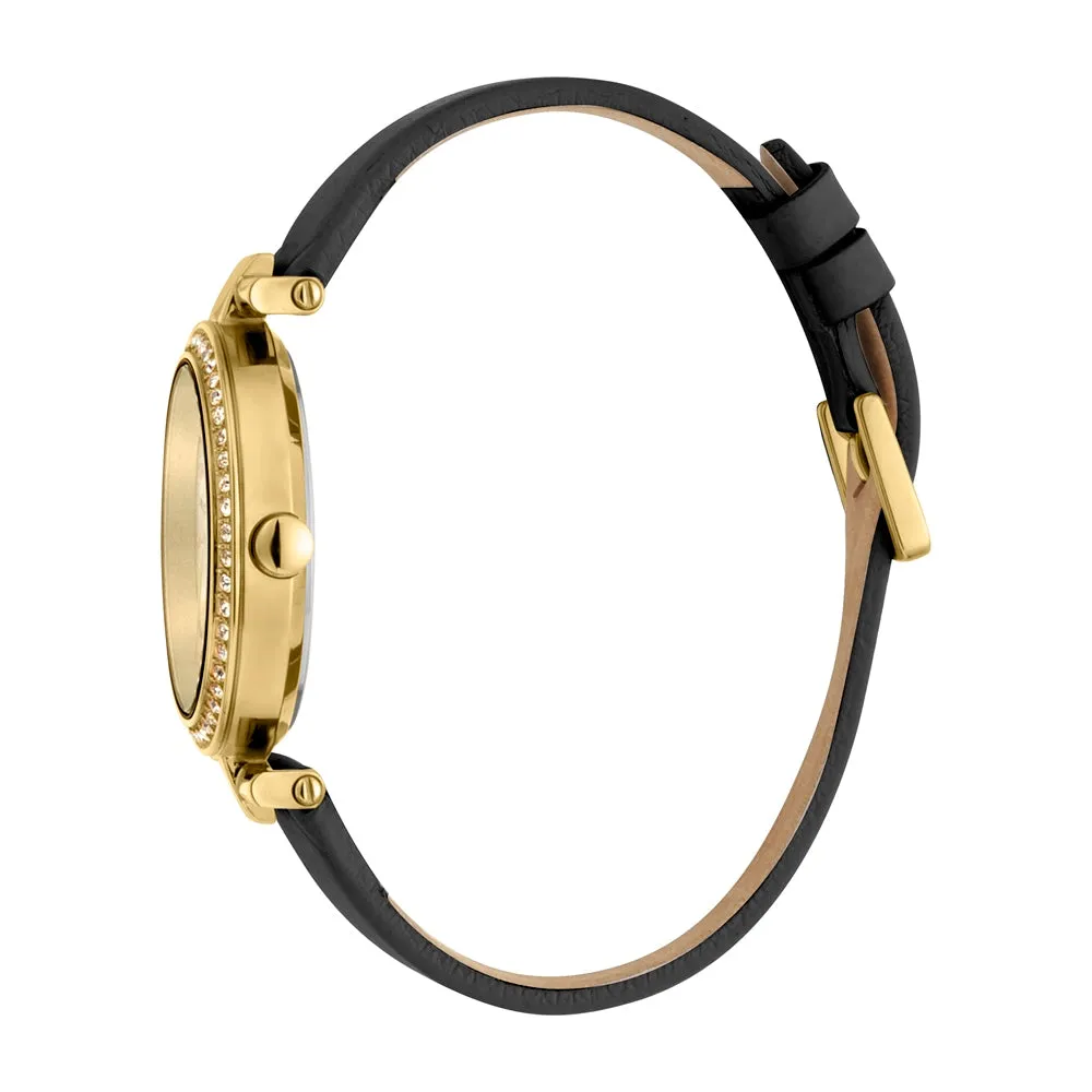 Esprit Ladies Watch Blue Leather Strap & Golden Dial