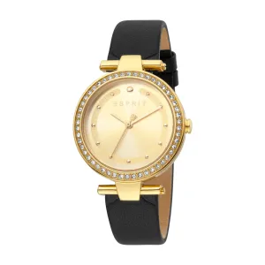 Esprit Ladies Watch Blue Leather Strap & Golden Dial