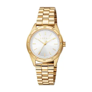 ESPRIT Ladies White Dial Stainless Steel Gold Plated Watch