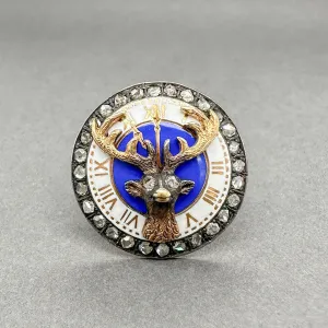 Estate 10K R Gold 0.22ctw I-J/SI1-2 Diamond Lapel Pin