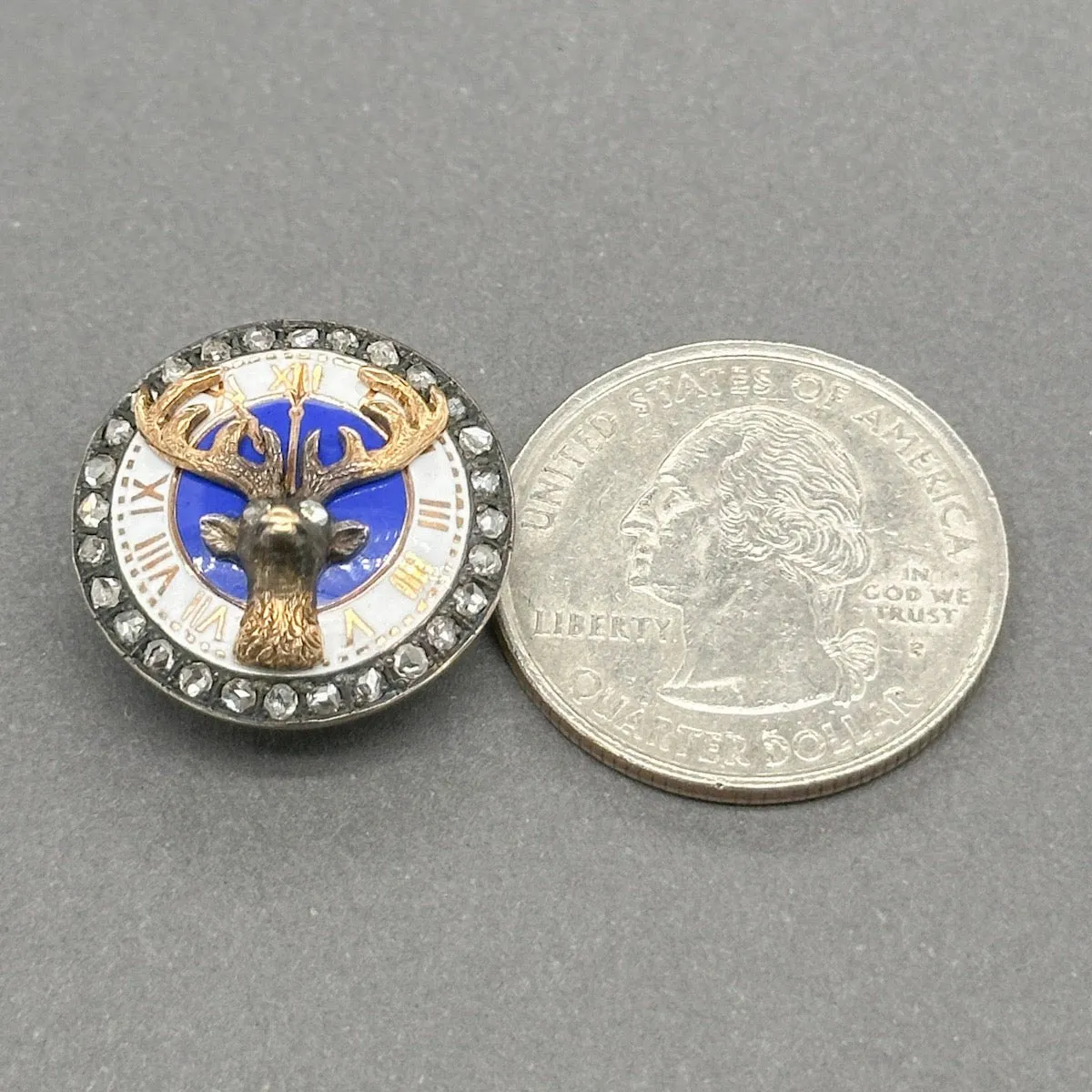 Estate 10K R Gold 0.22ctw I-J/SI1-2 Diamond Lapel Pin