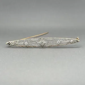 Estate 14K TT Gold Art Deco 0.54ctw H-I/SI1-2 Diamond Pin