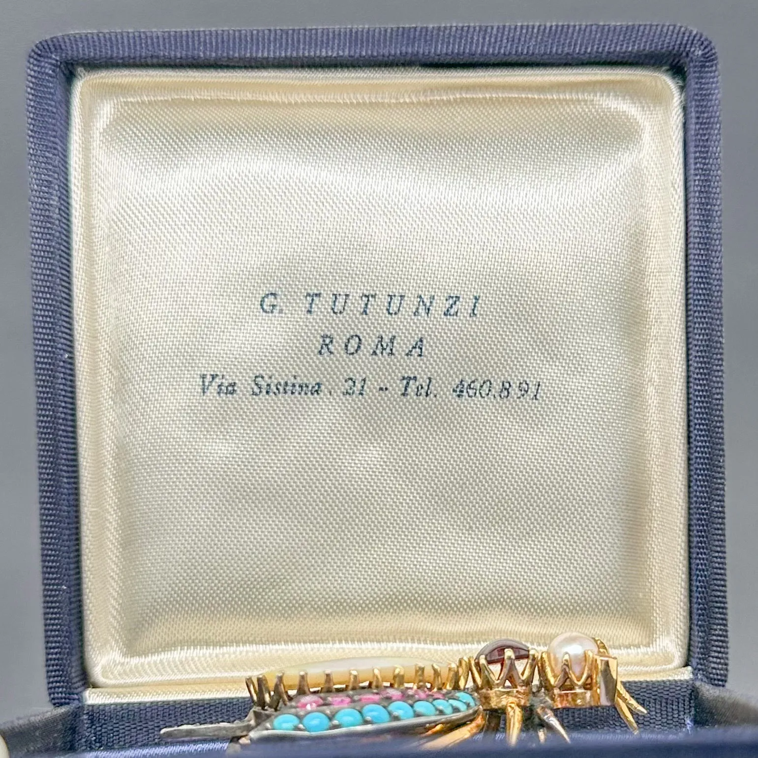 Estate 18K Y Gold M.O.P, Multi-gemstone, 0.02cttw I-J/I1 Diamond Bee Brooch