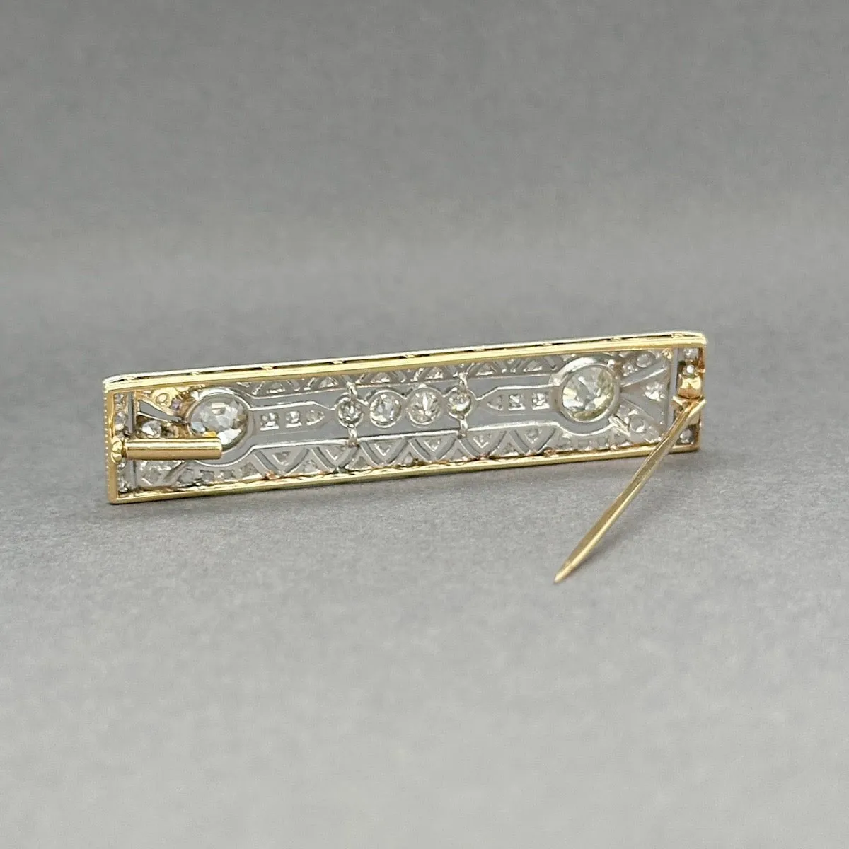 Estate Edwardian Platinum 2.32ctw Diamond Brooch