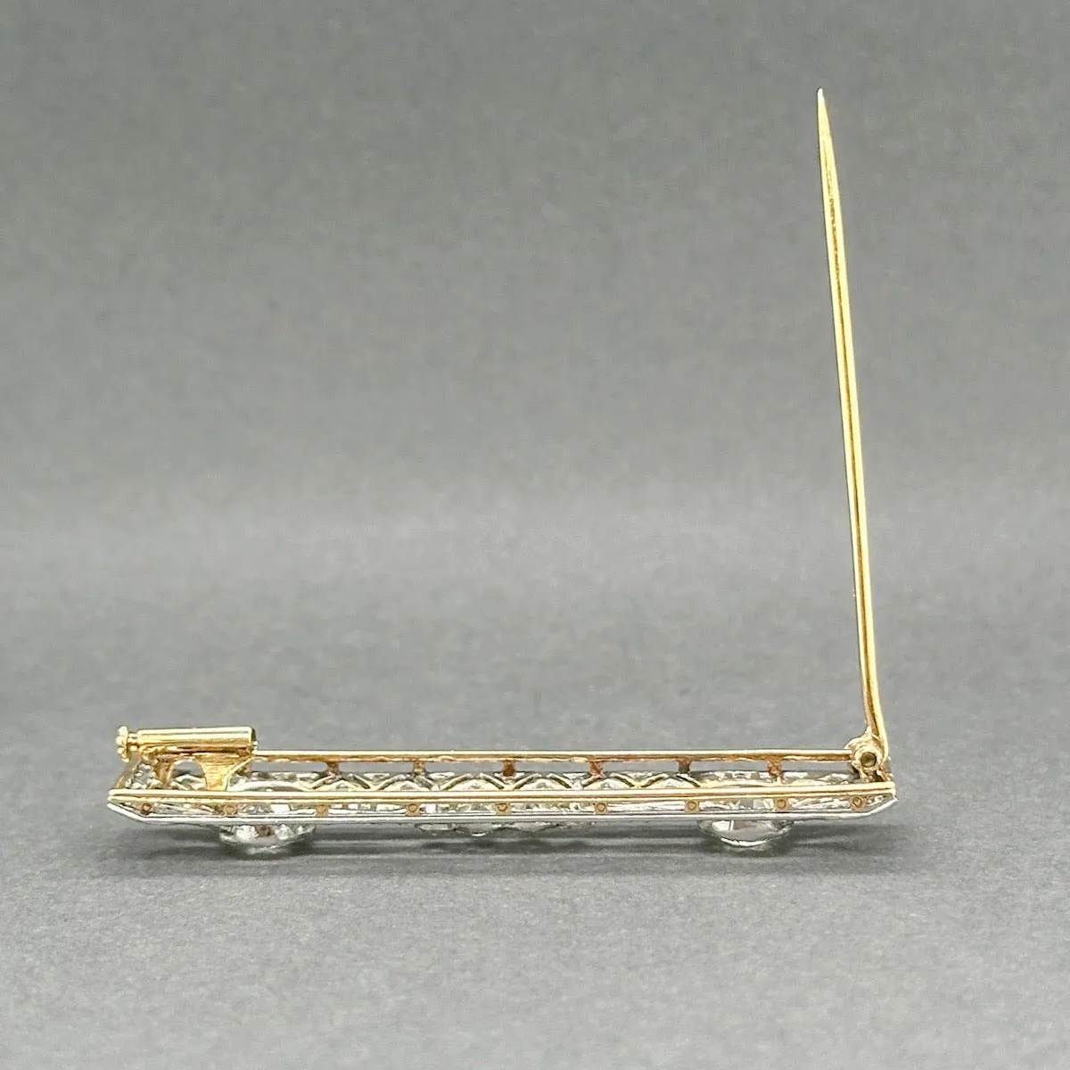 Estate Edwardian Platinum 2.32ctw Diamond Brooch