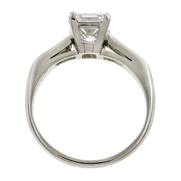 Estate Engagement Ring, Emerald cut 1.50ct.