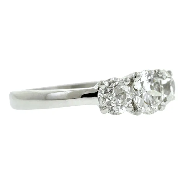 Estate Three Stone Diamond Engagement Ring, RBC 0.70ct