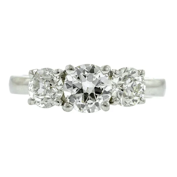 Estate Three Stone Diamond Engagement Ring, RBC 0.70ct