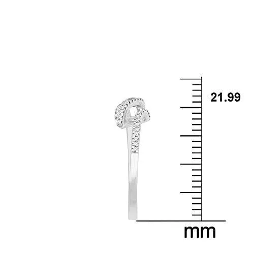 EternalDia 0.13 Cttw Diamond Twisted Spiral Engagement Band Ring In 10K White Gold (I1/GH)