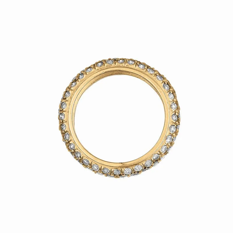 ETERNITY DIAMOND PAVE SET RING 14K GOLD (1.58 CTW)