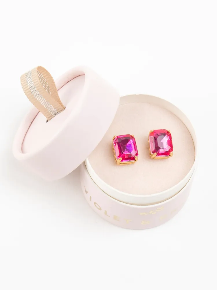 Everlyn Boxed Post Earring - Pink
