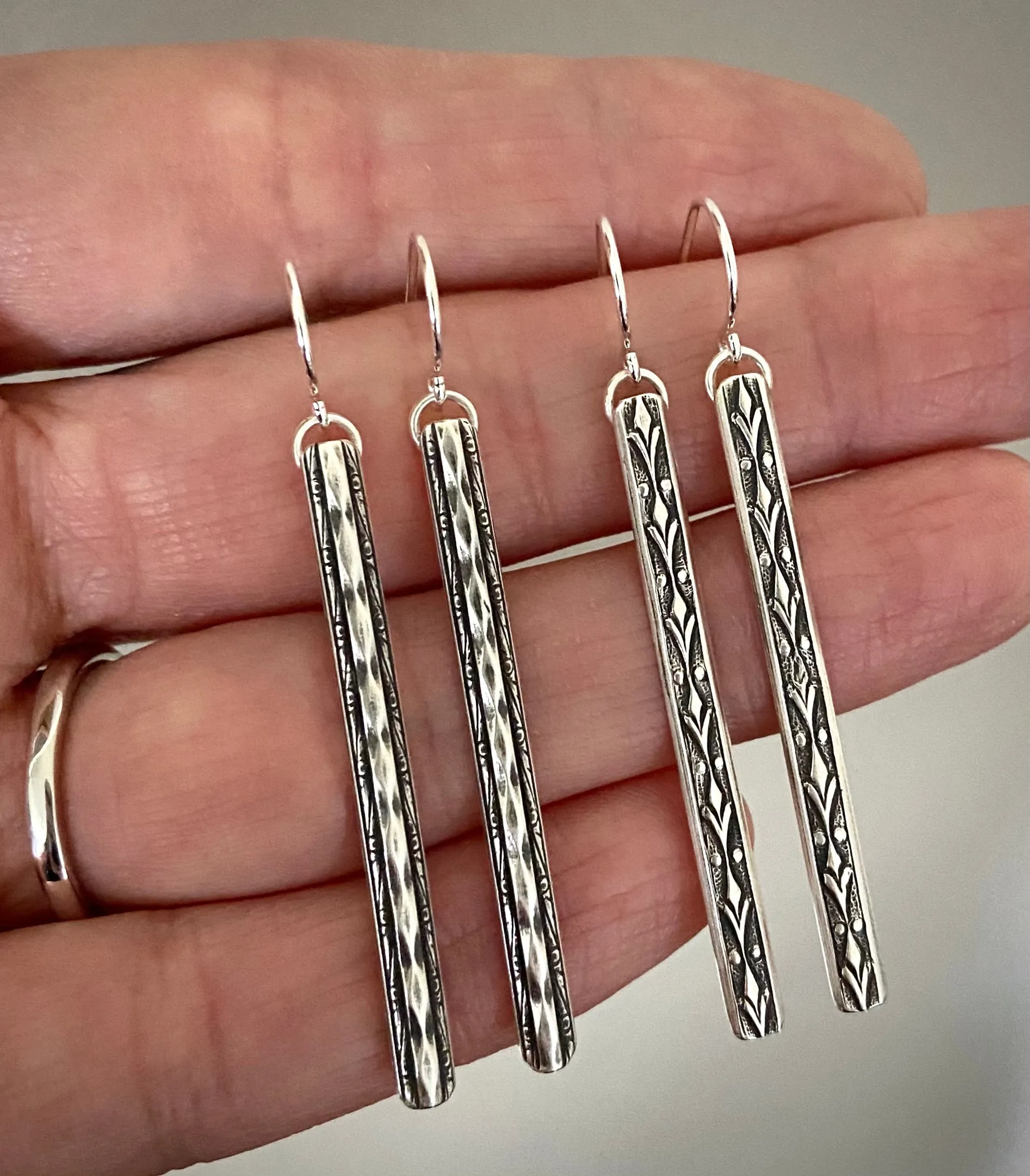 Faceted Bar Earrings