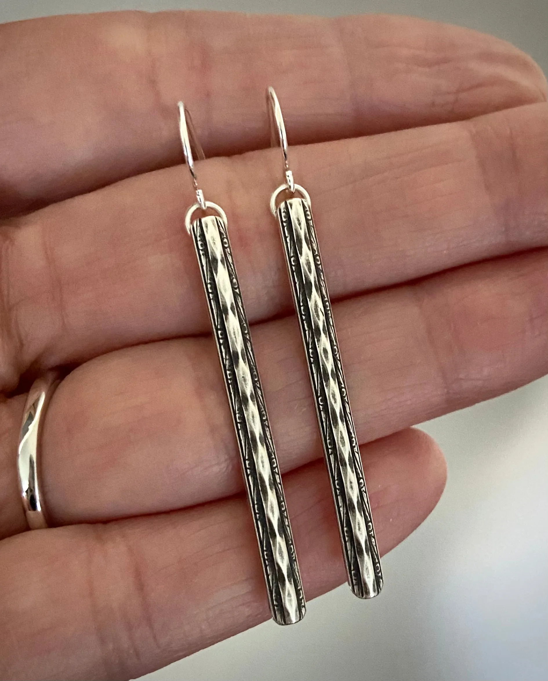 Faceted Bar Earrings