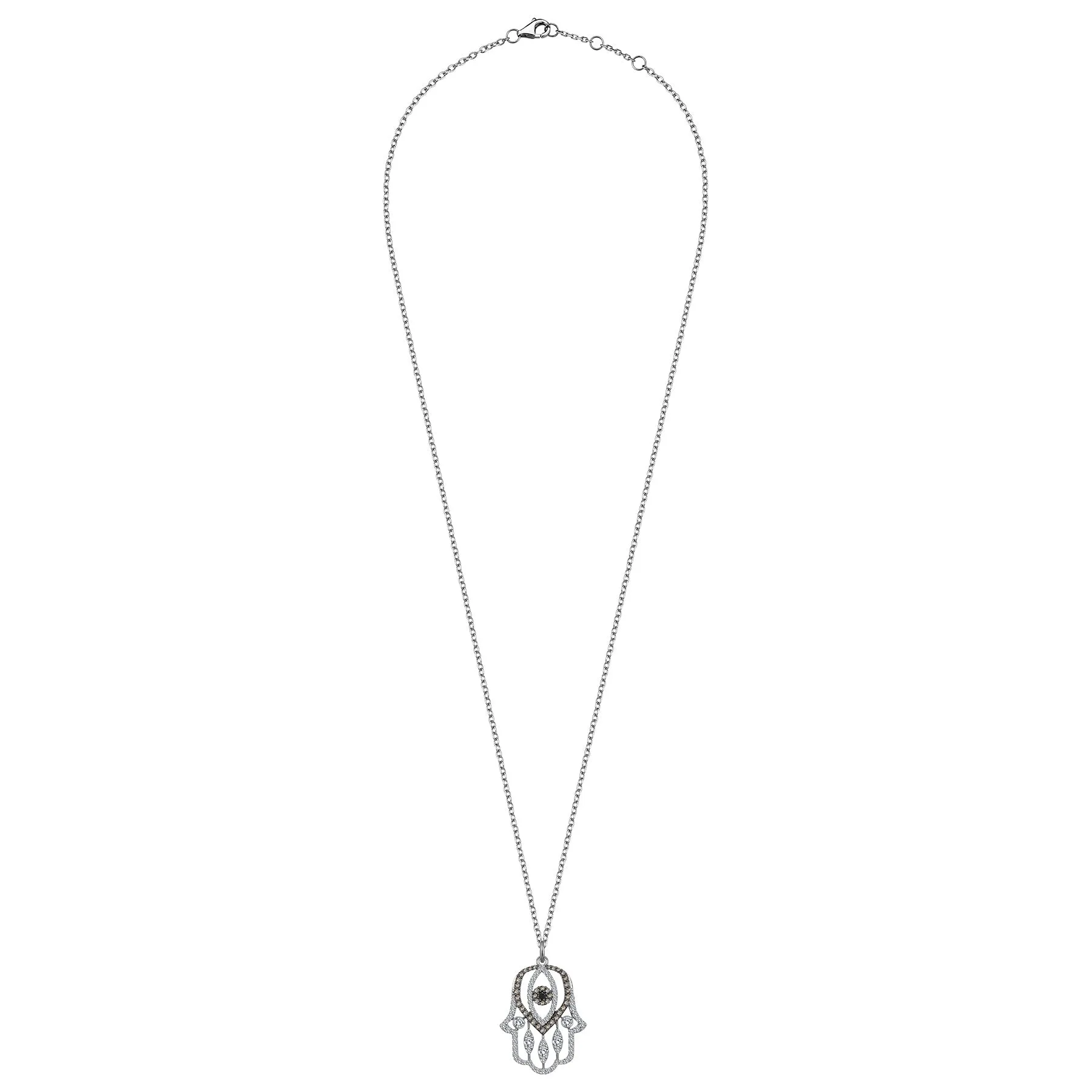 FATIMA NECKLACE MULTI DIAMONDS