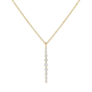 Floating Diamond Drop Necklace 14K
