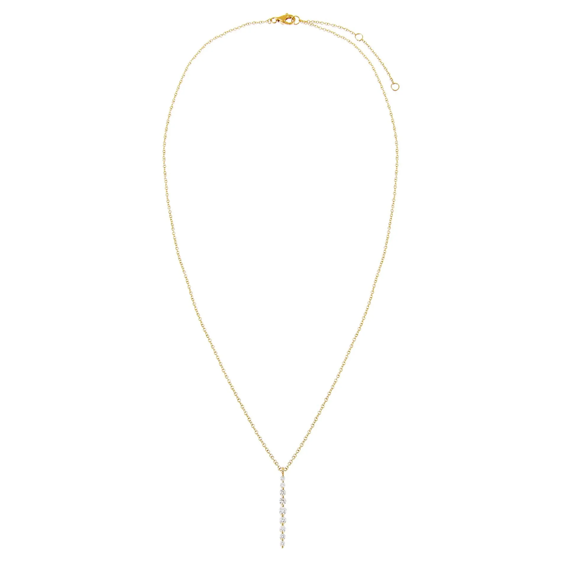 Floating Diamond Drop Necklace 14K