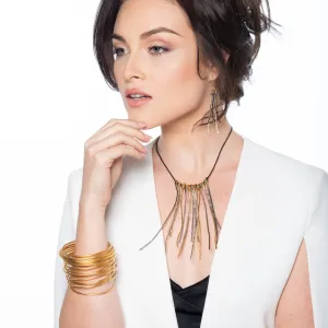Florence wire twigs necklace & earrings