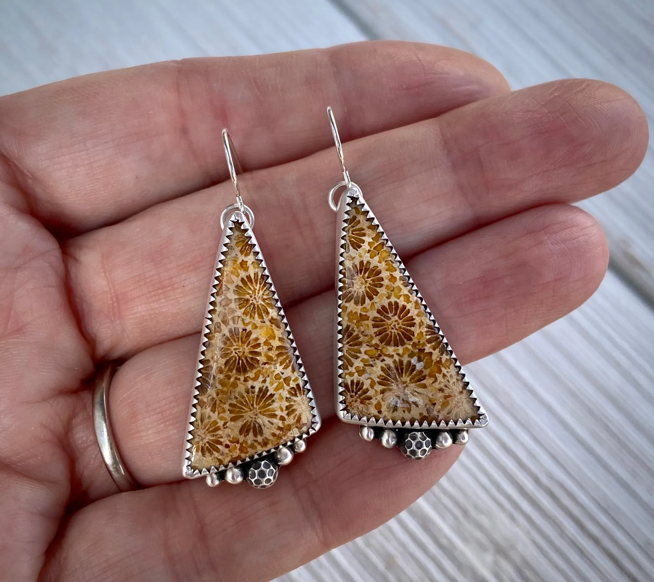 Fossil Coral Earrings