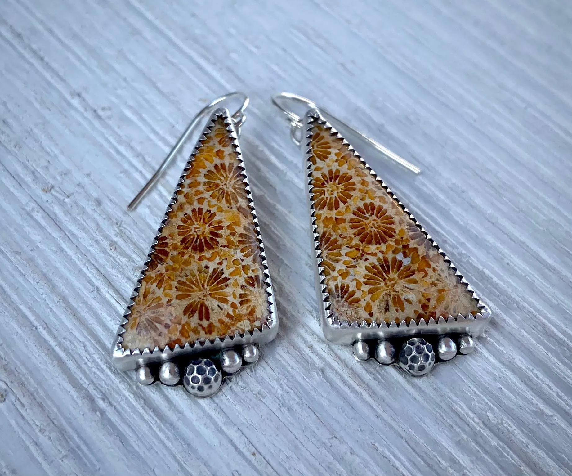 Fossil Coral Earrings