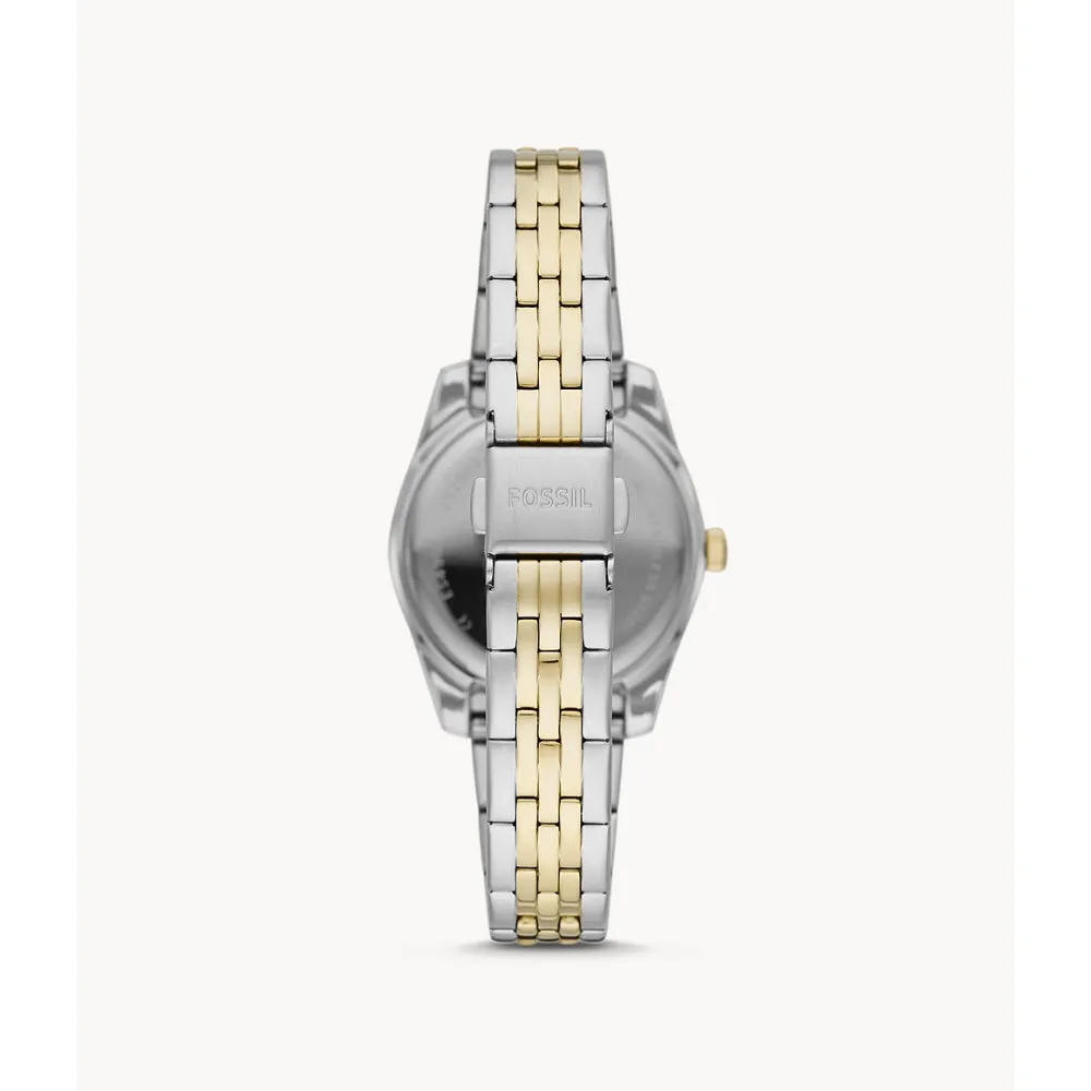 Fossil Scarlette Women's Mini Three-Hand Date Two-Tone Stainless Steel Watch