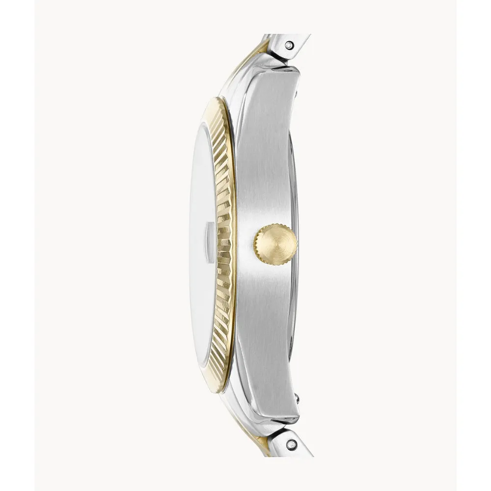 Fossil Scarlette Women's Mini Three-Hand Date Two-Tone Stainless Steel Watch