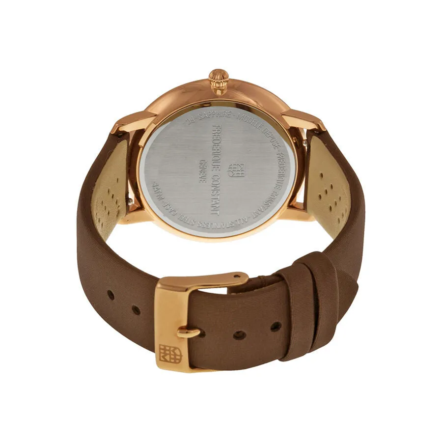 Frederique Constant Slim Line Brown Dial Rose Gold PVD Ladies Watch FC-220C4SD34