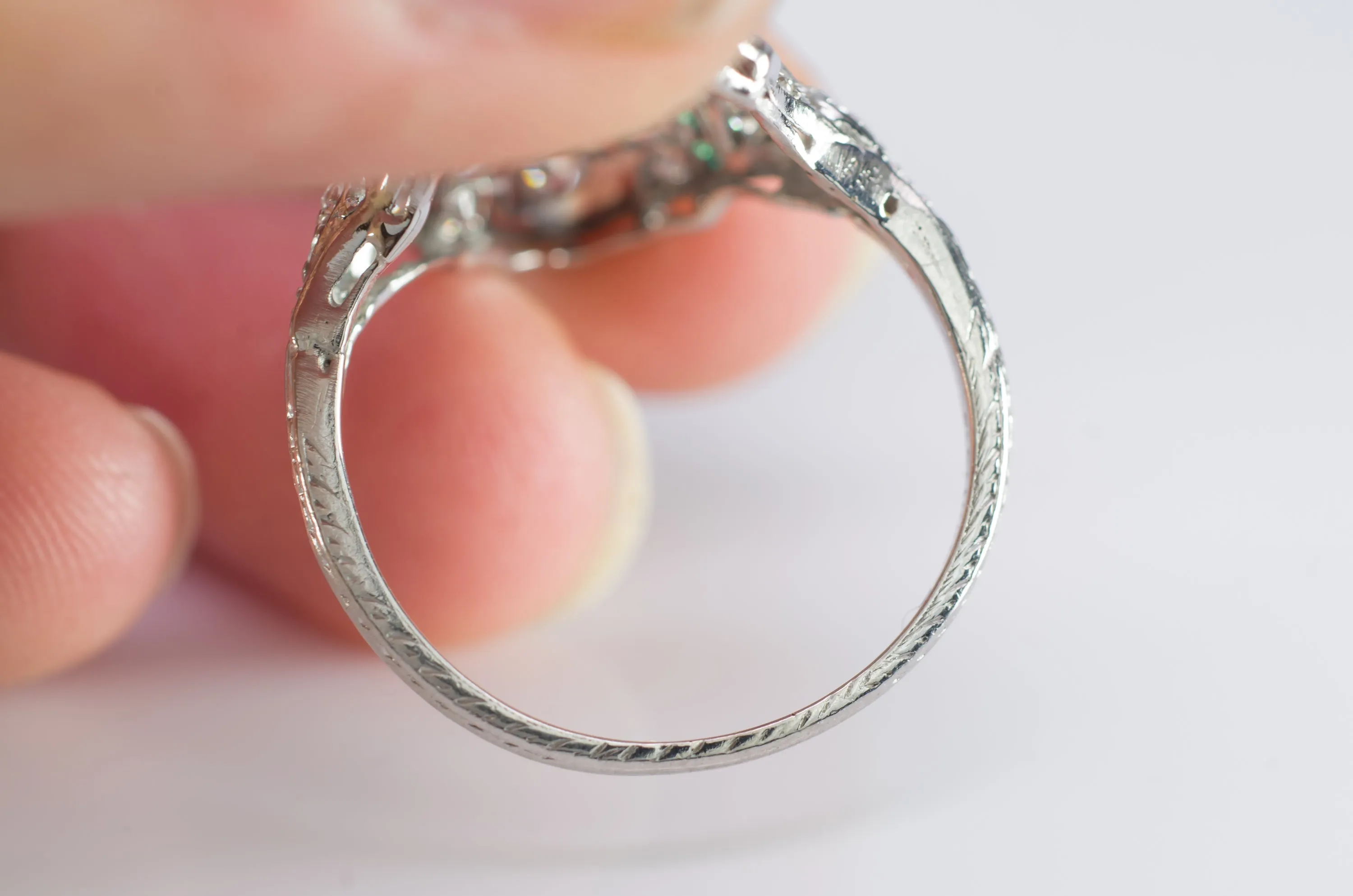 FRENCH CUT DIAMOND RING IN PLATINUM