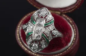 FRENCH CUT DIAMOND RING IN PLATINUM