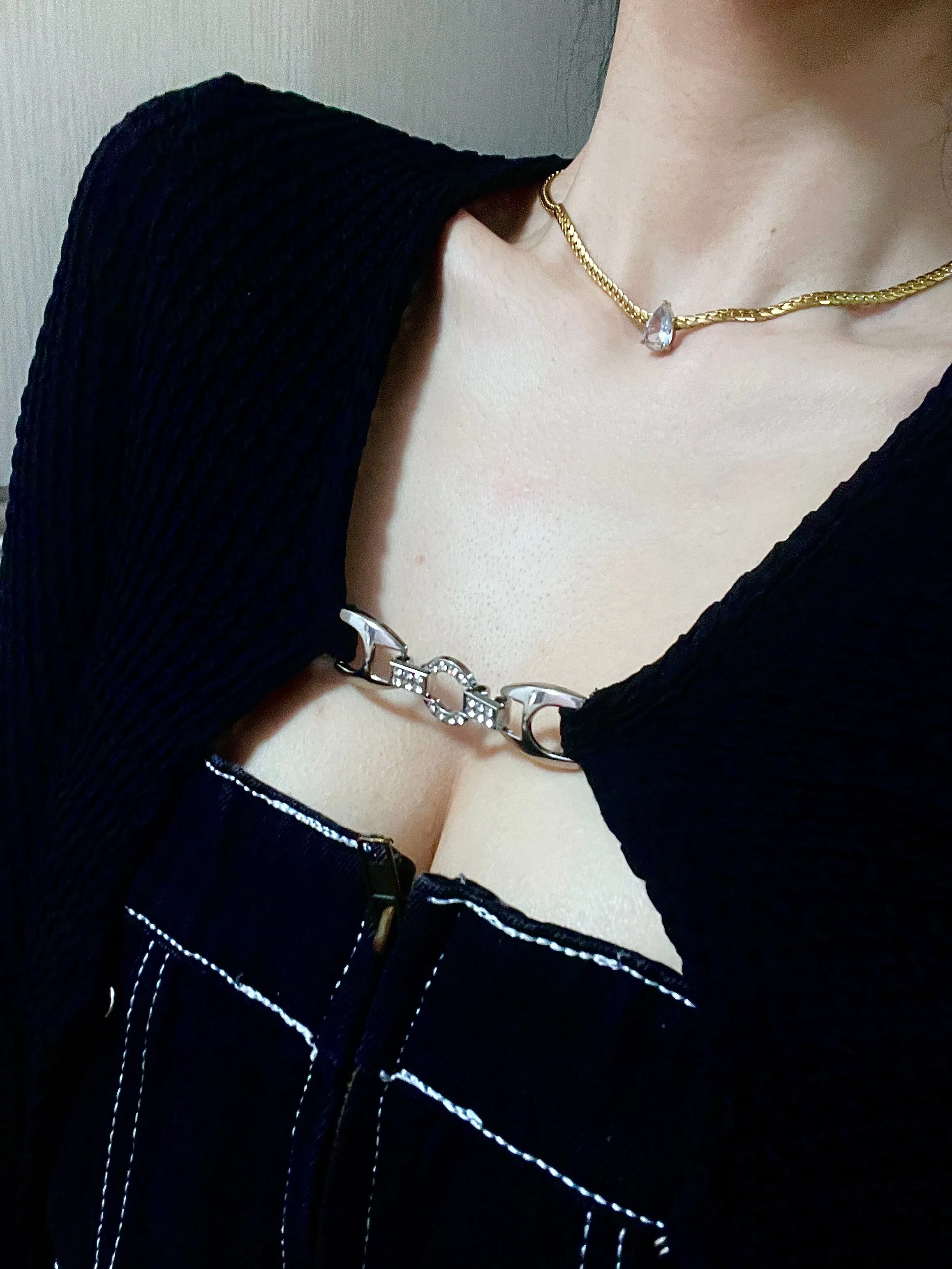 French Waterdrop Snake Chain Necklace