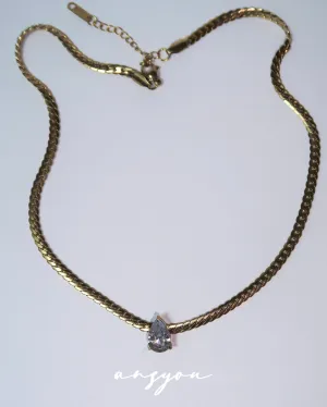 French Waterdrop Snake Chain Necklace