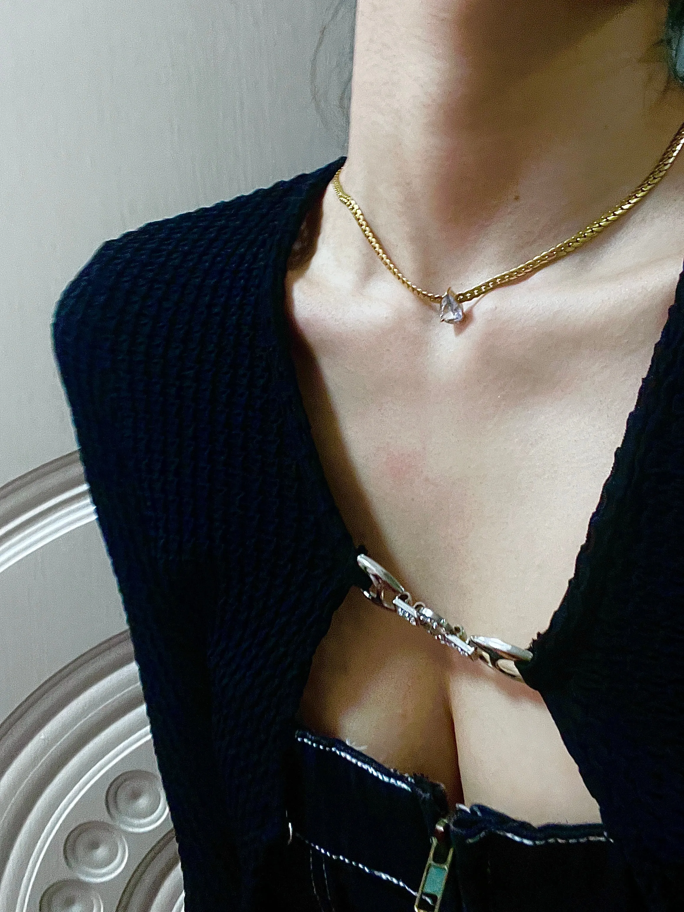 French Waterdrop Snake Chain Necklace