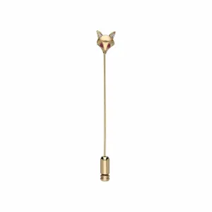 Gardenia Ruby Fox Lapel Pin In 9ct Yellow Gold