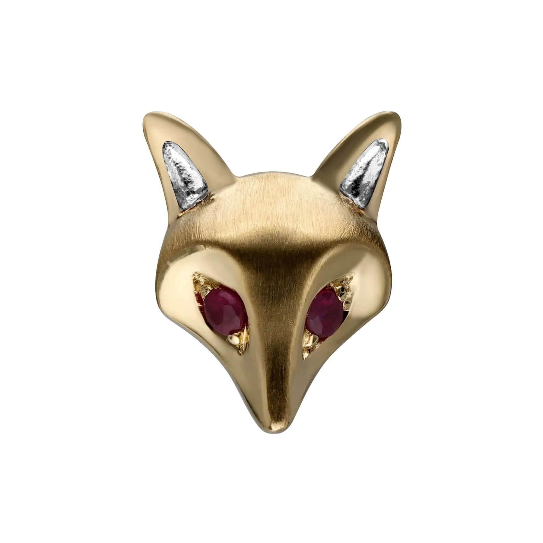 Gardenia Ruby Fox Pin In 9ct Yellow Gold