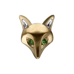 Gardenia Tsavorite Fox Pin In 9ct Yellow Gold