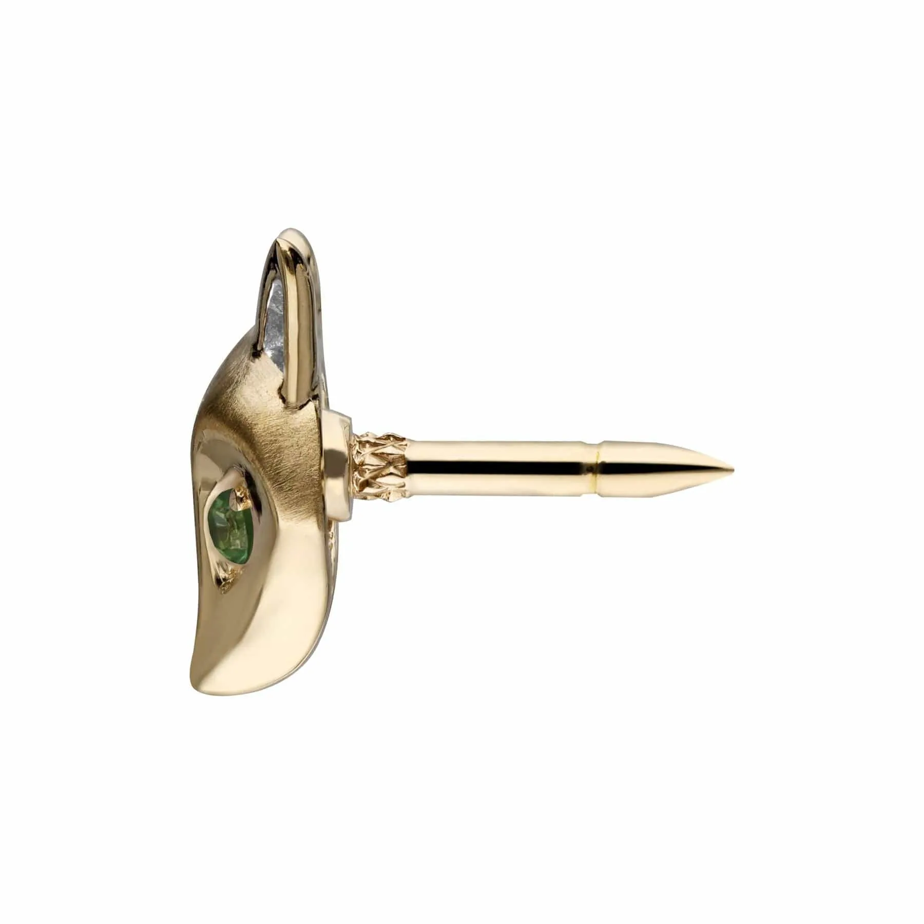 Gardenia Tsavorite Fox Pin In 9ct Yellow Gold