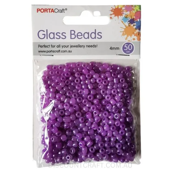 Glass Pearl Beads 4mm - 50g Packet