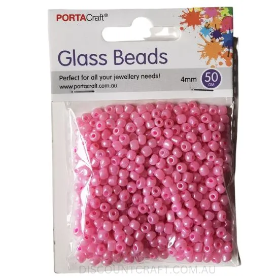 Glass Pearl Beads 4mm - 50g Packet
