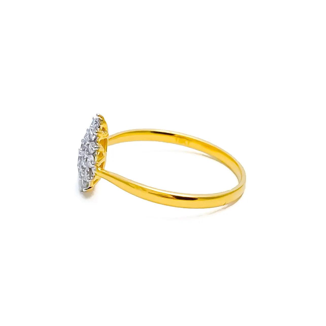 Glossy Pear Drop 18K Gold   Diamond Ring