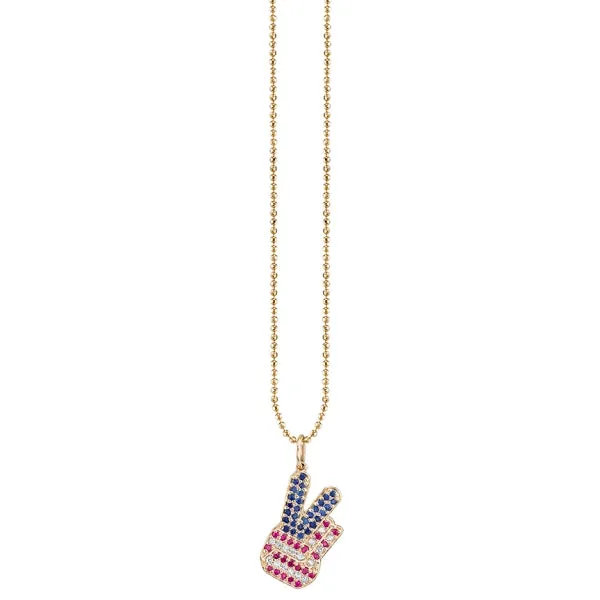 Gold & Diamond Peace Hand Patch Charm