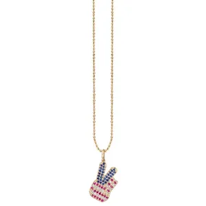 Gold & Diamond Peace Hand Patch Charm