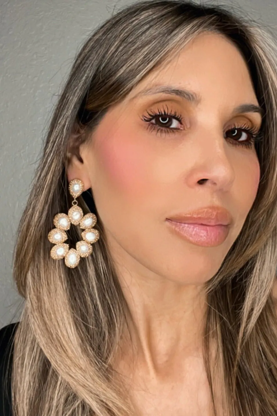 Gold & Pearl Gilded Petal Blooms Earring