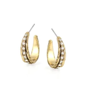 GOLD CRYSTAL STUD  EARRINGS #272GS3201 (7C2/7C6)