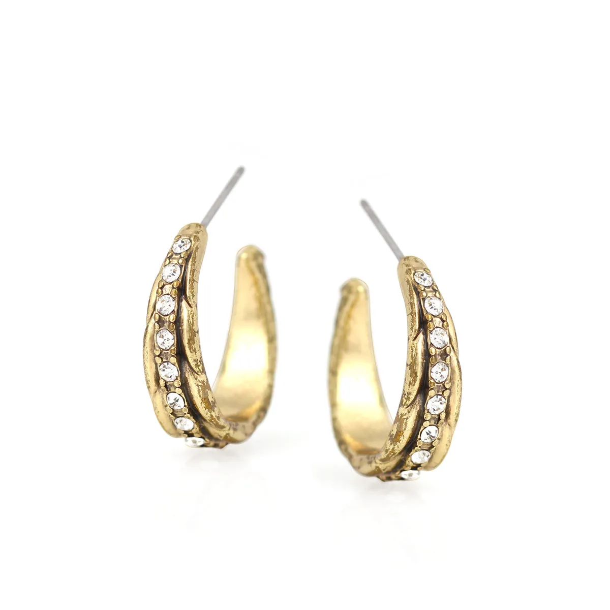 GOLD CRYSTAL STUD  EARRINGS #272GS3201 (7C2/7C6)