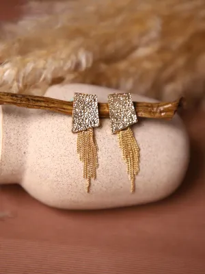 Gold Fringe Party Earring