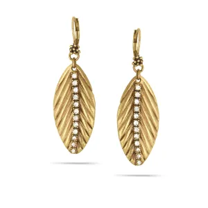 GOLD LEAF CRYSTAL EARRINGS #272GS3101