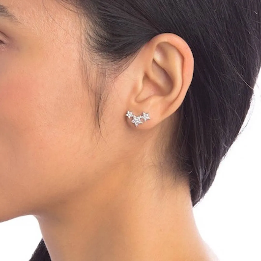 Gold Shooting Star Stud Earrings