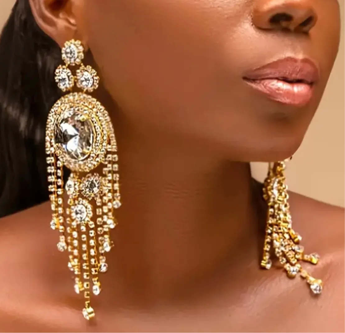 Golden Glamour Tassel Earrings