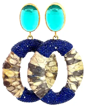 Gray & Blue Crystal Earring